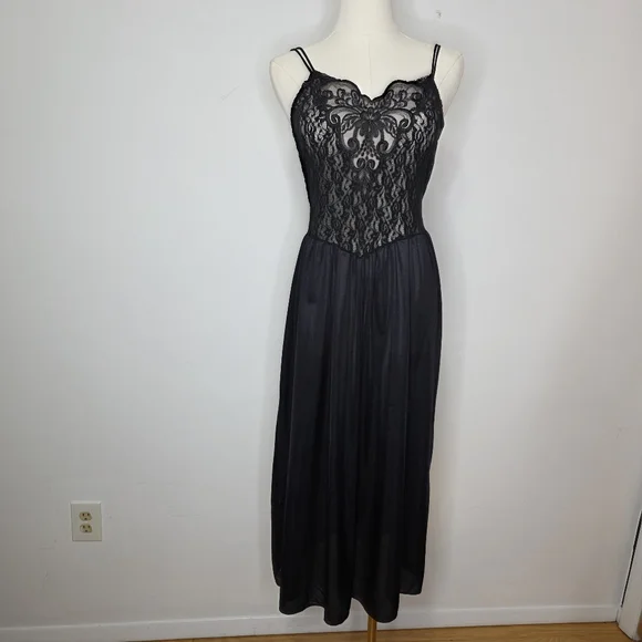 vintage black slip dress Vintage Black Slip Dress main image 1